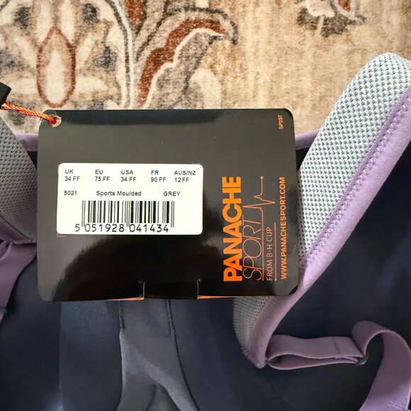 Panache High Impact Sports Bra Blue/Gray 34FF - Picture 2 of 5